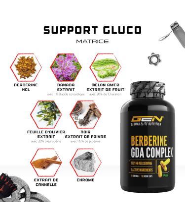 Berberine HCL Complex - Highly Dosed With 1120 mg Per Daily Serving - GDA Formula With 7 Active Ingredients - 120 Capsules - Vegan - Buy Online on GoSupps.com