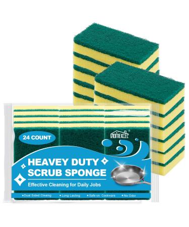 24 Count Heavy Duty Scrub Sponges Kitchen,Small Dish Sponges for Kitchen,Household Cleaning,3.5"X2.1"X0.9"