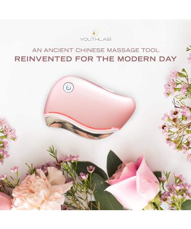 YouthLab ProSculpt Gua Sha Tool | Heat/Electric Vibration | Anti-Aging & Wrinkle Reduction | Facial Sculpting/Tightening | Eye Puffiness & Tension Relief | Acupressure | Face Lift | Double Chin | Rose Gold - Buy Online on GoSupps.com