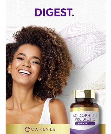 Carlyle Acidophilus Probiotic for Women & Men's Digestive Health | 2 Billion CFU | 180 Quick Release Capsules | Non-GMO & Gluten Free - Buy Online on GoSupps.com
