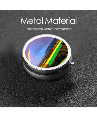 Evening Rainbow Round Pill Box - 3 Compartment Portable Travel Organizer for Pills - Buy Online on GoSupps.com
