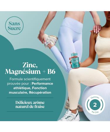 Gummies Zinc & Magnesium avec Vitamine B6 - Sans Sucre ZMA - Soutien la Sant Musculaire & Osseuse - ZMA Magn sium Zinc et Vitamine B6 60 Vegan Gummies - Multivitamines et Min raux - Novomins - Buy Online on GoSupps.com
