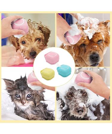 Youery 3-Piece Silicone Pet Bathing Brush Set for Dogs & Cats - Massage Shower Gel Handle Ideal for Grooming & Spa - Buy Online on GoSupps.com