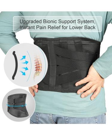Back Brace for Lower Back Pain Relief - Sciatica Herniated Disc & Scoliosis Support Belt for Men/Women - Breathable Lumbar Decompression Heavy Lifting - Size L (39-47) Black - Buy Online on GoSupps.com