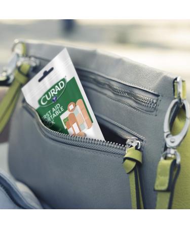 Curad First Aid Portable Pack - Water-Resistant Pouch with Variety Size Bandages and Alcohol Swabs, 12 Packs - Ideal for Travel, Carry-Ons, and Backpacks - Buy Online on GoSupps.com