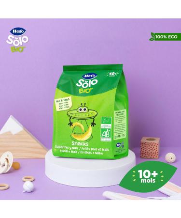 Hero Solo BIO - Snack Petit Pois Biologiques - pour B b s D s 10 Mois - non Frits 100% Naturels Sans Gluten ni Conservateurs ni Colorants et Sans sel Ajout - Lot de 6 x 40 g Petit Pois 240 g - Buy Online on GoSupps.com