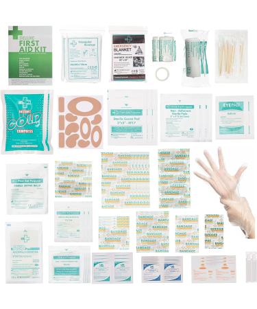 160 Piece First Aid Kit Bag Refill with Eyewash, Cold Pack, Bandages & More - Buy Online on GoSupps.com