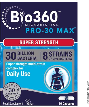 Natures Aid Bio360 Pro-30 MAX (30 Billion Bacteria) 30 Capsules - Probiotic Supplement - Buy Online on GoSupps.com