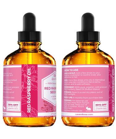 Leven Rose Red Raspberry Seed Oil 2 oz - 100% Natural for Face, Hands, Scars & Breakouts - Buy Online on GoSupps.com