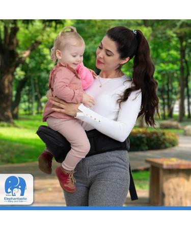 Shop Elephantastic Baby Hip Seat - Ergonomic 125cm + 40cm Extension Belt for Newborns & Toddlers - Adjustable Light & Safe with Practical Storage - Buy Online on GoSupps.com
