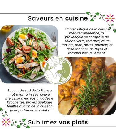 Ascenbio - 100% PUR Organic French Provence dried rosemary - 180g bulk - Spice and herb - prepared and packaged in France - b - Buy Online on GoSupps.com