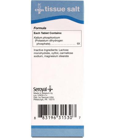 Buy UNDA Kalium Phosphoricum 6X - Homeopathic Remedy for Cell Function | 100 Tablets - International Shipping Available - Buy Online on GoSupps.com