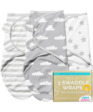 Juicy Bumbles Swaddle Blanket 3-6 Months - 100% Cotton Baby Swaddle Wrap Newborn - Set of 3 Swaddle Wrap - Baby Essentials for Newborn Baby Boy and Girl Stars and Clouds Large: 4-6 Months - Buy Online on GoSupps.com