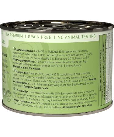 Buy Catz Finefood N 5 Salmon & Poultry Delicatessen Wet Cat Food - Refined with Spinach & Tomato | 6 x 200g Cans - Premium International Shipping - Buy Online on GoSupps.com