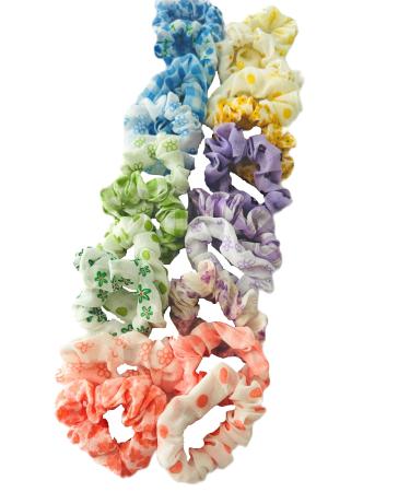 Generic Floral Hair Scrunchies 20 Pieces for Girls Woman Multicolour Ponytail Elastics Hair Bands Hair Ties Hair Holders Hair Bobbles Scrunchie Hair Wrap.