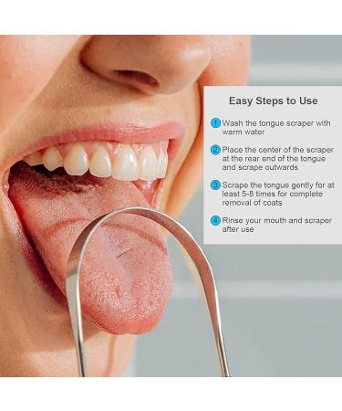 Arsh Tongue Scraper for Adults & Kids - Stainless Steel Tongue Cleaner for Oral Care Bad Breath Reduction and Hygiene - Durable Tongue Scrubber (White - Buy Online on GoSupps.com