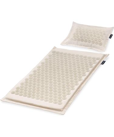ProsourceFit Ki Acupressure Mat and Pillow Set - Natural Linen for Pain Relief and Muscle Relaxation - Buy Online on GoSupps.com