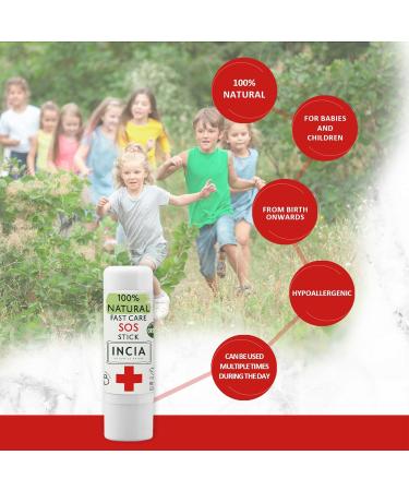 Incia Natural SOS Stick - Organic Soothing Balm for Itch Relief Bug Bite Relief & Moisturizing Dry Skin for Babies & Kids | Instant Relief from Scratches Stings & Irritation - Buy Online on GoSupps.com