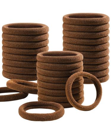 Brown Hair Ties  Teenitor 30pcs Seamless Thick Hair Band  Elastic Hair Ties Ponytail Holder Light Brown