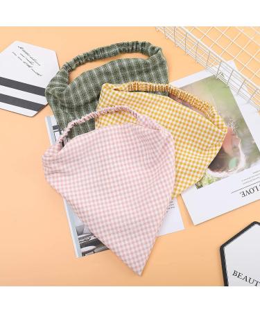 HAIMEIKANG 3-Piece Floral Elastic Hair Scarf Set for Women with Hair Clips - Green, Pink, Yellow - Buy Online on GoSupps.com
