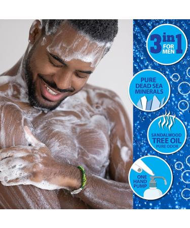 Dead Sea Collection Men s Body Wash 33.8 Fl. Oz - Sandalwood 3 in 1 Body Wash Face Wash Shower Gel & Shampoo for Men - Fresh & Cool Cleanliness - Buy Online on GoSupps.com