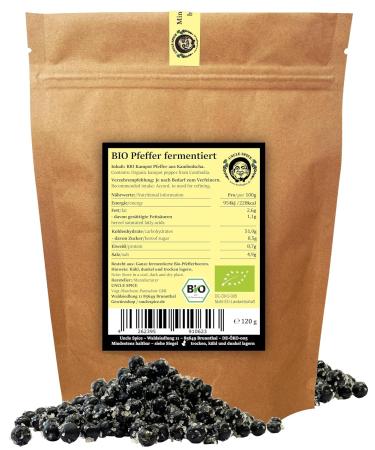 Uncle Spice Bio Fermented Kampot Pfeffer - Organic 120g Premium Green Pepper Berries from Cambodia | DE- KO-005 - Buy Online on GoSupps.com