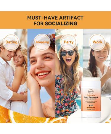 Deodorant Women Natural Deodorant for Women & Men Mens Deodorant Antiperspirant Deodorant Men 72 Hour Invisible Sweat and Odor Protection Aluminium Free Clean Tangerine Sensitive Skin - Buy Online on GoSupps.com