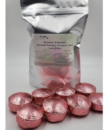 Spa Pure Aromatherapy Shower Steamers - Set of 8 Shower Bombs with Lavender Essential Oil for Mood Transformation - Buy Online on GoSupps.com