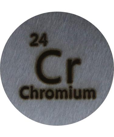Chromium (Cr) 24.26mm Metal Disc 99.99% Pure for Collection or Experiments