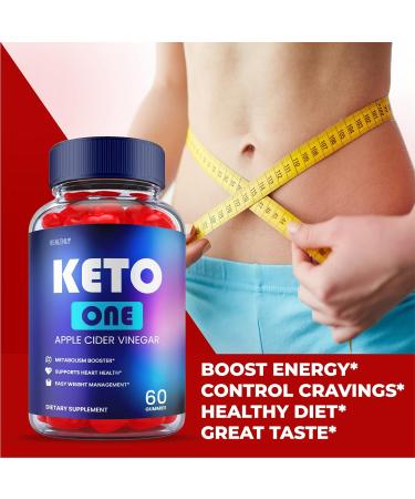 Keto One Gummies Advanced with ACV - Vegan Formula for Weight Loss - B12 & Apple Cider Vinegar Gummies - 60 Servings - Buy Online on GoSupps.com