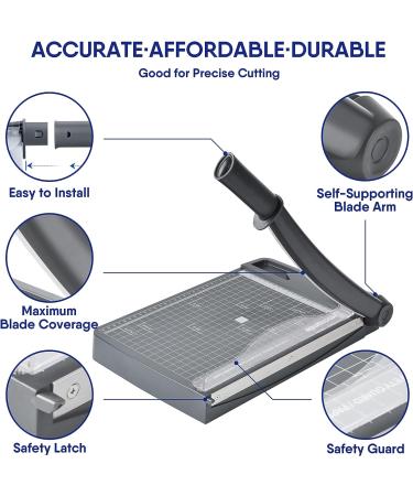 Moonsmile Paper Cutter  12 Inch Cut Length Heavy Duty Guillotine Paper Trimmer with Safety Guard and Blade Lock  12-Sheet Capacity  Cardstock/Cardboard/Laminating Sheet AN22021 - Buy Online on GoSupps.com