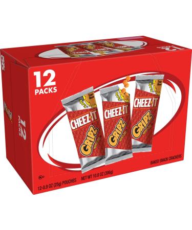 Cheez-It Gripz, Tiny Baked Snack Cheese Crackers, Original, Great for On-the-Go, 10.8oz Box (12 Pouches)