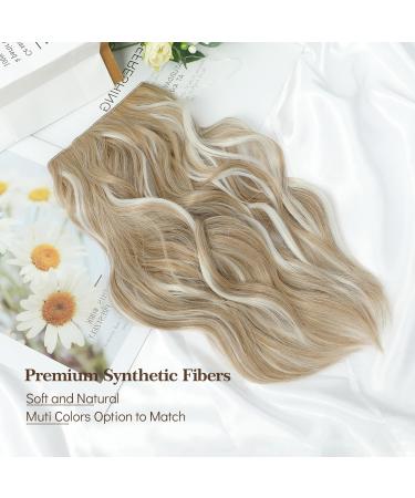 Ms Taj Halo Hair Extensions 12 Sandy Blonde Curly Hair Piece with Adjustable Clips - Synthetic Invisible Halo Extension for Women - Buy Online on GoSupps.com