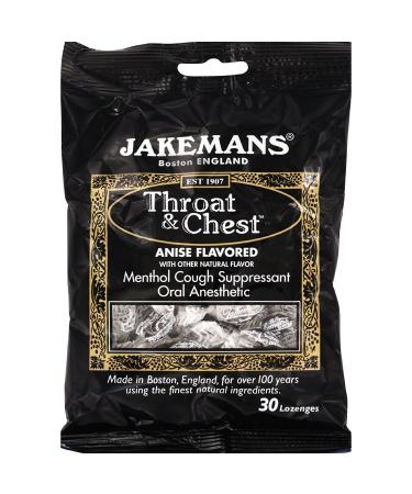 Jakemans Lozenge - Throat and Chest - Licorice - 30 Count