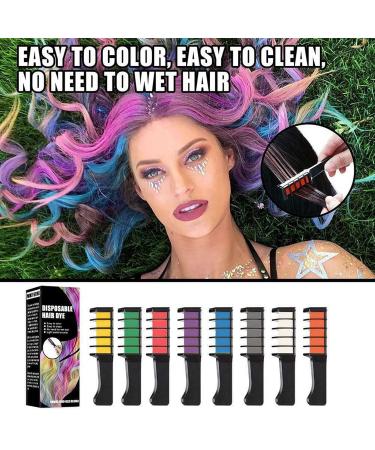 Buy Washable Hair Chalk Comb Set - Temporary Hair Dye Brush in Rose Red - 1/8 Colors for Vibrant Hair Transformations - Buy Online on GoSupps.com
