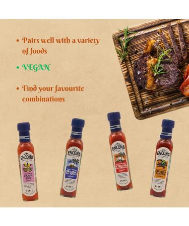 Hot Sauce Bundle with Encona 142ml Cajun Hot Original Hot Pepper Exxxtra Hot Pepper Carolina Reaper and Glameno Thank You Card - Buy Online on GoSupps.com