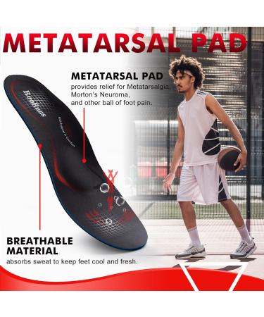 Plantar Fasciitis Insoles - Orthotic Shoe Inserts with Arch Support & Cushion for Pain Relief | Men's 10-11.5 Women's 12-13.5 - Buy Online on GoSupps.com