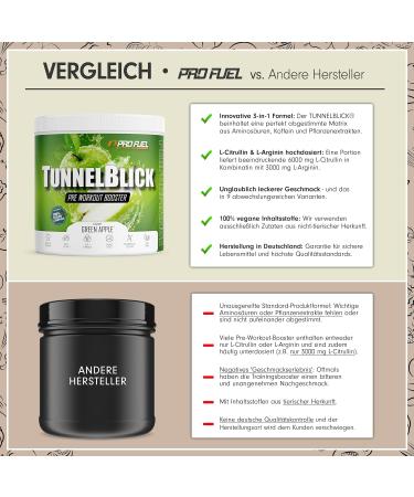 Pre-Workout Booster Green Apple 440g | Vegan Training Boost with Citrulline Arginine Taurine & Caffeine - 20 Portions - Buy Online on GoSupps.com