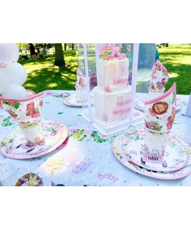 Jungle Safari Baby Shower Decorations for Girls Wild One Birthday Party Supplies for 25 Guests Safari Theme Tablecloth Paper Plates napkins and Cups(Pink Set) Pink Safari Set - Buy Online on GoSupps.com