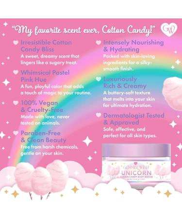 Glimmer Wish Whipped Body Butter for Women with Dry Skin Shea & Coconut Moisturizer Nourishing Body Cream for Women Hydrating Lotion for Smooth Soft Skin (Unicorn Cotton Candy) - Buy Online on GoSupps.com