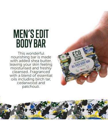 Eco Warrior Men's All Over Body Soap Bar - Vegan & Cruelty-Free with Shea Butter and Essential Oils - 100g - Buy Online on GoSupps.com