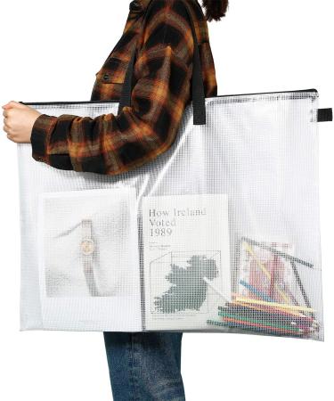 Outus Art Portfolio Bag 19x24 Inch Organizer with Handle and Zipper - Transparent Storage for Large Posters, Painting, Bulletin Boards - Poster Board Holder (1 Piece) - Buy Online on GoSupps.com