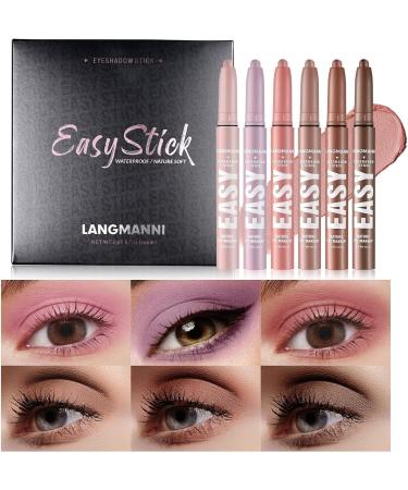 Eyeshadow Pencil Set Cream Eyeshadow Pen Long Lasting Eye Makeup Eye Brightener Creamy Long Lasting Eye Makeup 6 Pieces Durable Waterproof for Women - Buy Online on GoSupps.com
