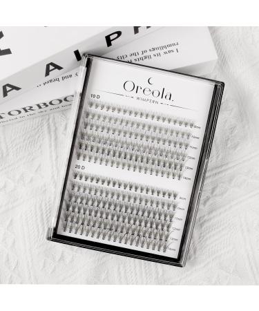 Oreola Cluster Eyelashes - Volume 0.1C Mixed Lashes 10D & 20D | Natural Reusable Individual False Eyelash Extensions (12 Lines 8-14mm) - Buy Online on GoSupps.com