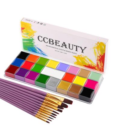 Ccbeauty BodyPainting Colors Face Paint Professional Theater Pollar Oil-based Nutomy Make-Up Palette Halloween Body Art Party Schminke (22 Colors) - Buy Online on GoSupps.com