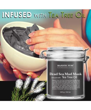 Majestic Pure Dead Sea Mud Mask with Tea Tree Oil - Acne & Oily Skin Treatment, 8.8 oz - Buy Online on GoSupps.com