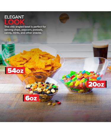 Set of 4 Medium Clear Plastic Serving Bowls - Disposable Candy Dishes for Parties and Office Desks - 20 Oz Buffet Containers for Snacks and Salad Bars - Buy Online on GoSupps.com