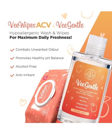 VeeFresh VeeDaily & VeeWipes ACV Bundle - Apple Cider Vinegar Infused Feminine Care for Sensitive Vees - Buy Online on GoSupps.com