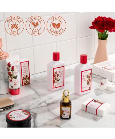 Red Rose Spa Gift Set for Women - 35 Piece Stress Relief Kit for Thank You, Birthday, Mom, Christmas - Nail Care, Body Scrub, Bubble Bath, Bath Bomb & More - Buy Online on GoSupps.com