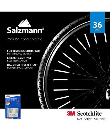 Salzmann Hi Vis Bicycle Spoke Reflectors - Set of 36pcs | 3M Scotchlite Reflective Material - Buy Online on GoSupps.com